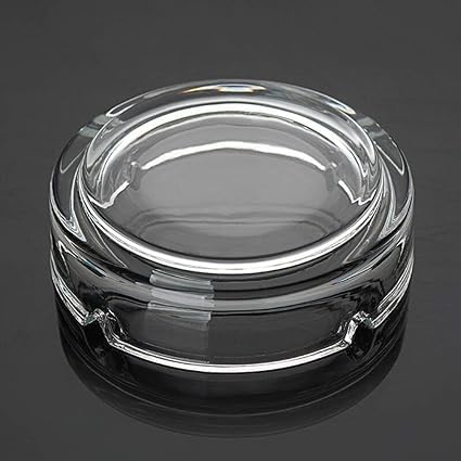 Dakshayanii Ashtray Glass Round | Tabletop Ash Tray Indoor Outdoor Home Decor Set Of (Set Of 1 | Hard Glass | Bpa Free) - Koshbazaar - 