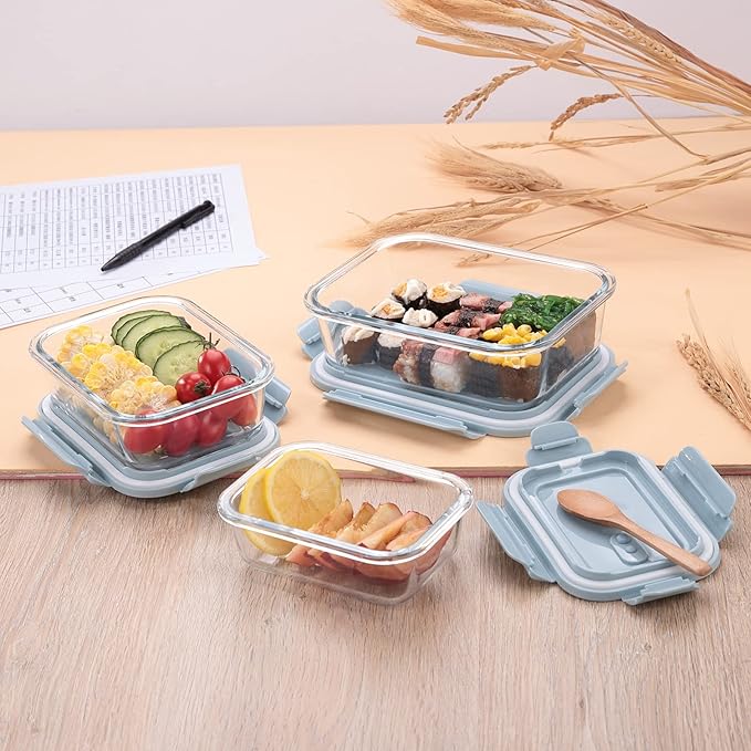Dakshayanii Borosilicate Glass Lunch Box |Set Of 3 (1040ml, 680ml, 410ml) - Koshbazaar - 