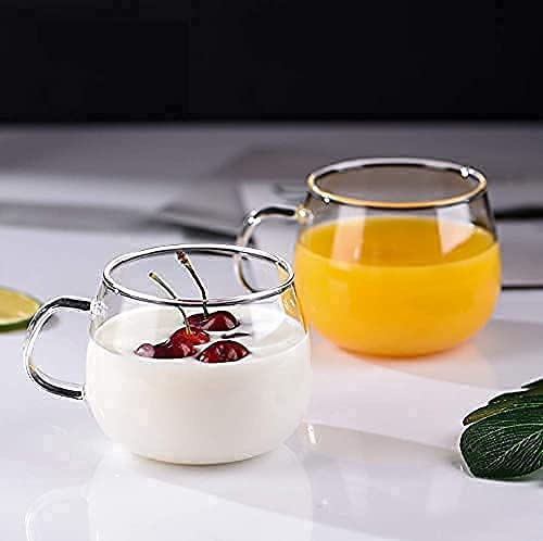 Dakshayanii Crystal Clear Toughened Glass Tea Cup with Convenient Solid Handle -Clear, 400ml - Koshbazaar-