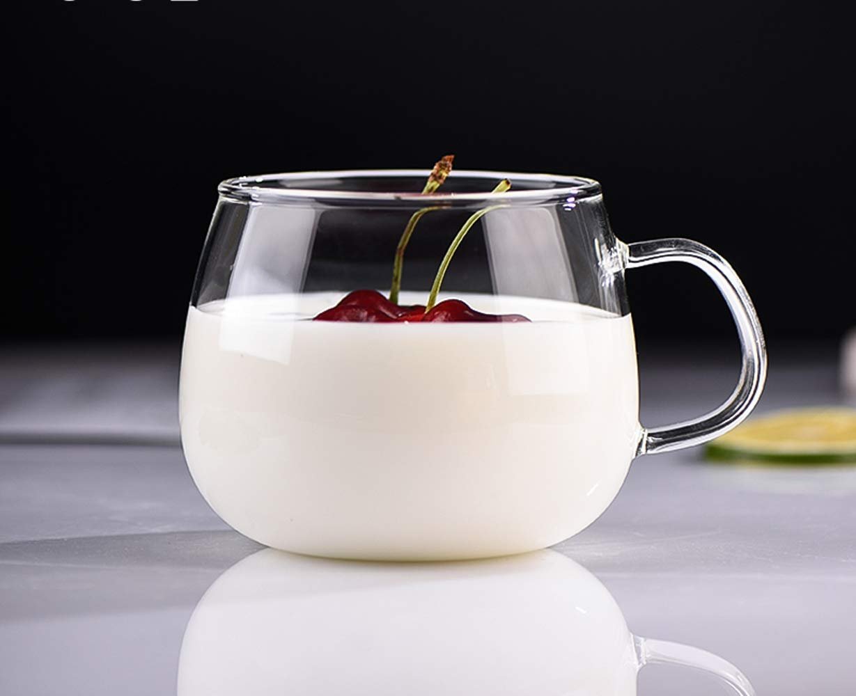 Dakshayanii Crystal Clear Toughened Glass Tea Cup with Convenient Solid Handle -Clear, 400ml - Koshbazaar-