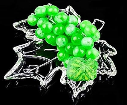 Dakshayanii Crystal Glass Fruit Plate Leaf Shape Serving Tray Large Transparent Maple Leaf Design for Home Decoration and Dining Pack of 1 - Koshbazaar - 
