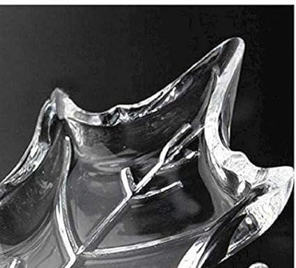 Dakshayanii Crystal Glass Fruit Plate Leaf Shape Serving Tray Large Transparent Maple Leaf Design for Home Decoration and Dining Pack of 1 - Koshbazaar - 