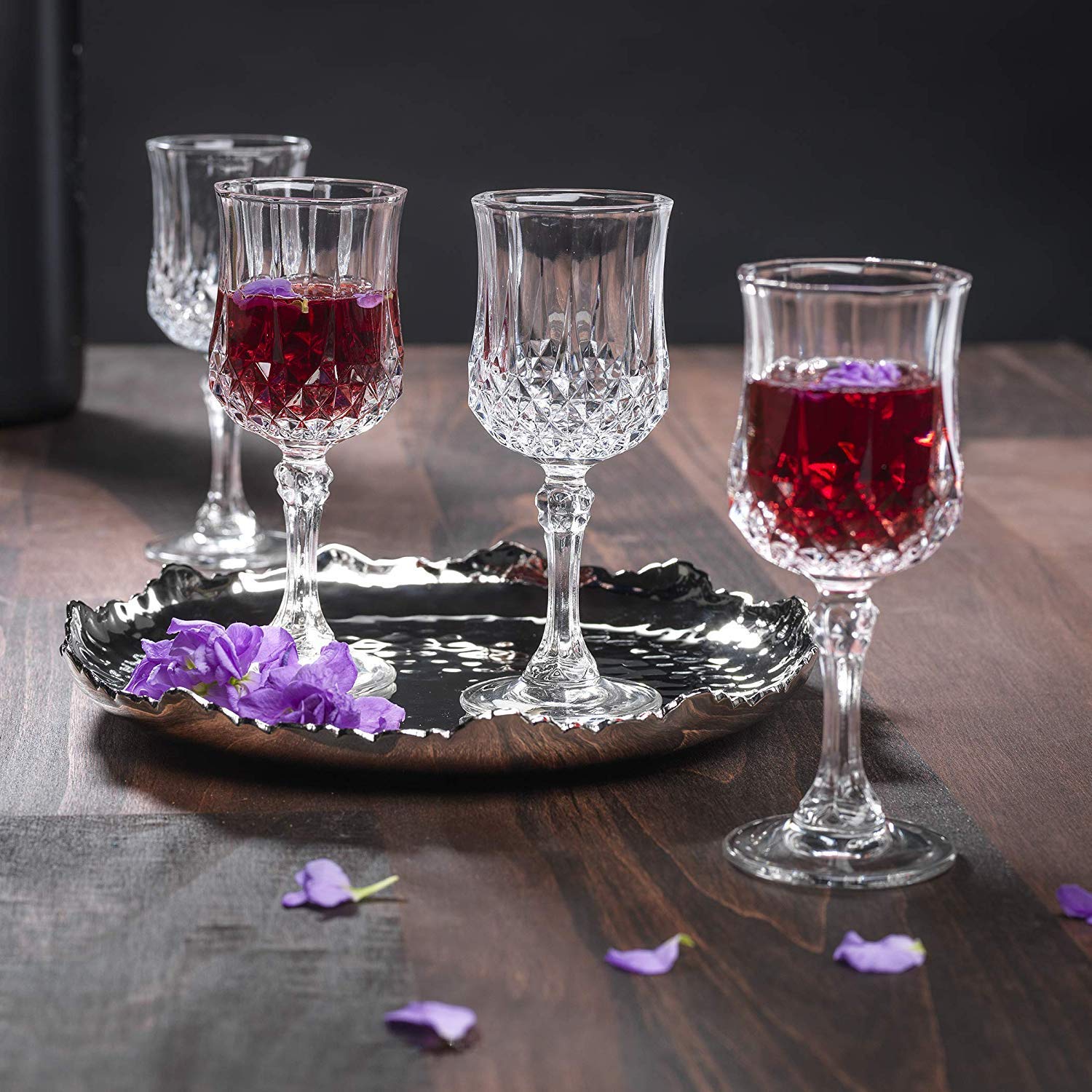 Dakshayanii Crystal Wine Glass Set,(Transparent,160 ml) - Koshbazaar - 