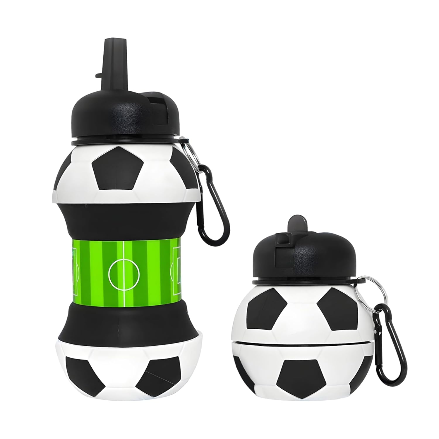 Dakshayanii Football Design Silicone Collapsible Water Bottles, Portable Sports Bottle - Koshbazaar - 