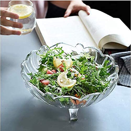 Dakshayanii Fruit Bowl Dining Table Glass Serving & Dinnerware Transparent Bowl (Crystal Flower Cut) - Koshbazaar - 