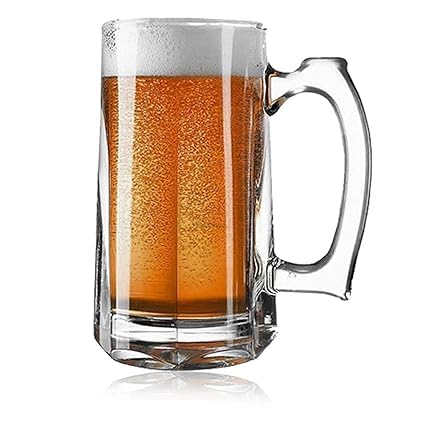 Dakshayanii Glass Beer Mugs, 400 Ml, Full Can Size Beer Mug, Large Mug, Freeze Safe, For Bar,Alcohol,Beverages, Transparent - Koshbazaar -
