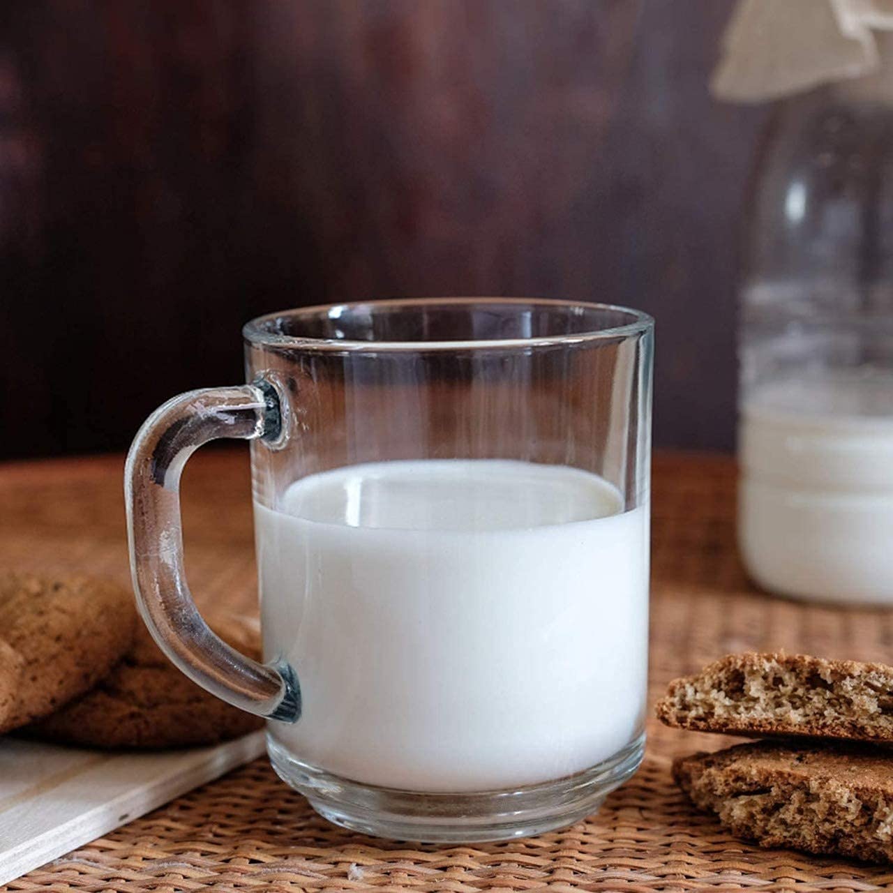 Dakshayanii Glass Solid Tempered Coffee Tea Mug Set/Glass Tea Cup with Convenient Solid Handle Cups Coffee, Milk, cappuccinos, Lemon Tea, Green Tea... - Koshbazaar - 