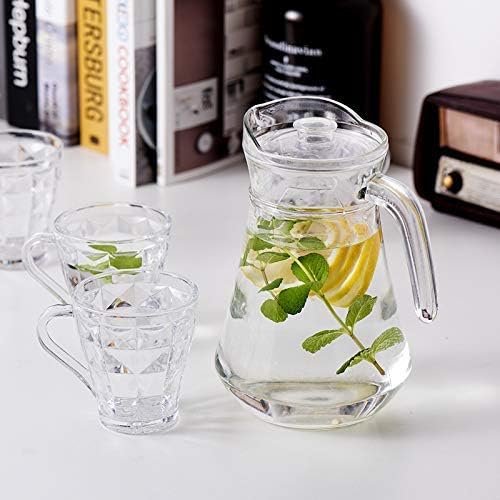 Dakshayanii Glass Water Jug with Lid Glass Pitcher for Dining Table. - Koshbazaar-