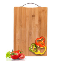 Dakshayanii Large Non - Slip Wooden Bamboo Cutting Board with Antibacterial Surface with Stainless Steel Handle - Koshbazaar - 