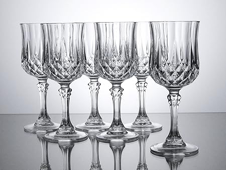 Dakshayanii Longchamp Mixer Glass, Crystal, Pack of 6 (Wine Glass, 170 ml) - Koshbazaar - 