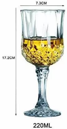 Dakshayanii Longchamp Mixer Glass, Crystal, Pack of 6 (Wine Glass, 170 ml) - Koshbazaar - 