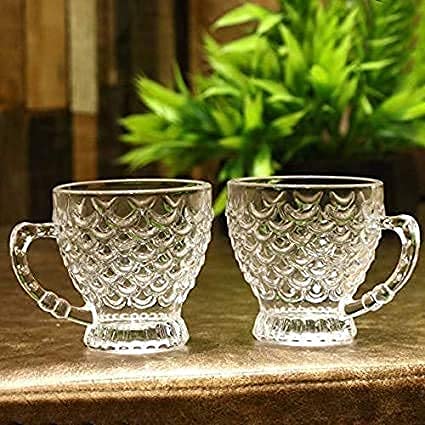 Dakshayanii Pineapple Cup With Saucer | Crystal Cup With Fancy Design - Koshbazaar - 