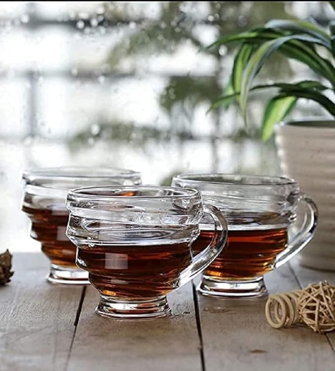 Dakshayanii Spiral Tea Cup| Italian Premium Glass Tea Cup Set - Koshbazaar - 