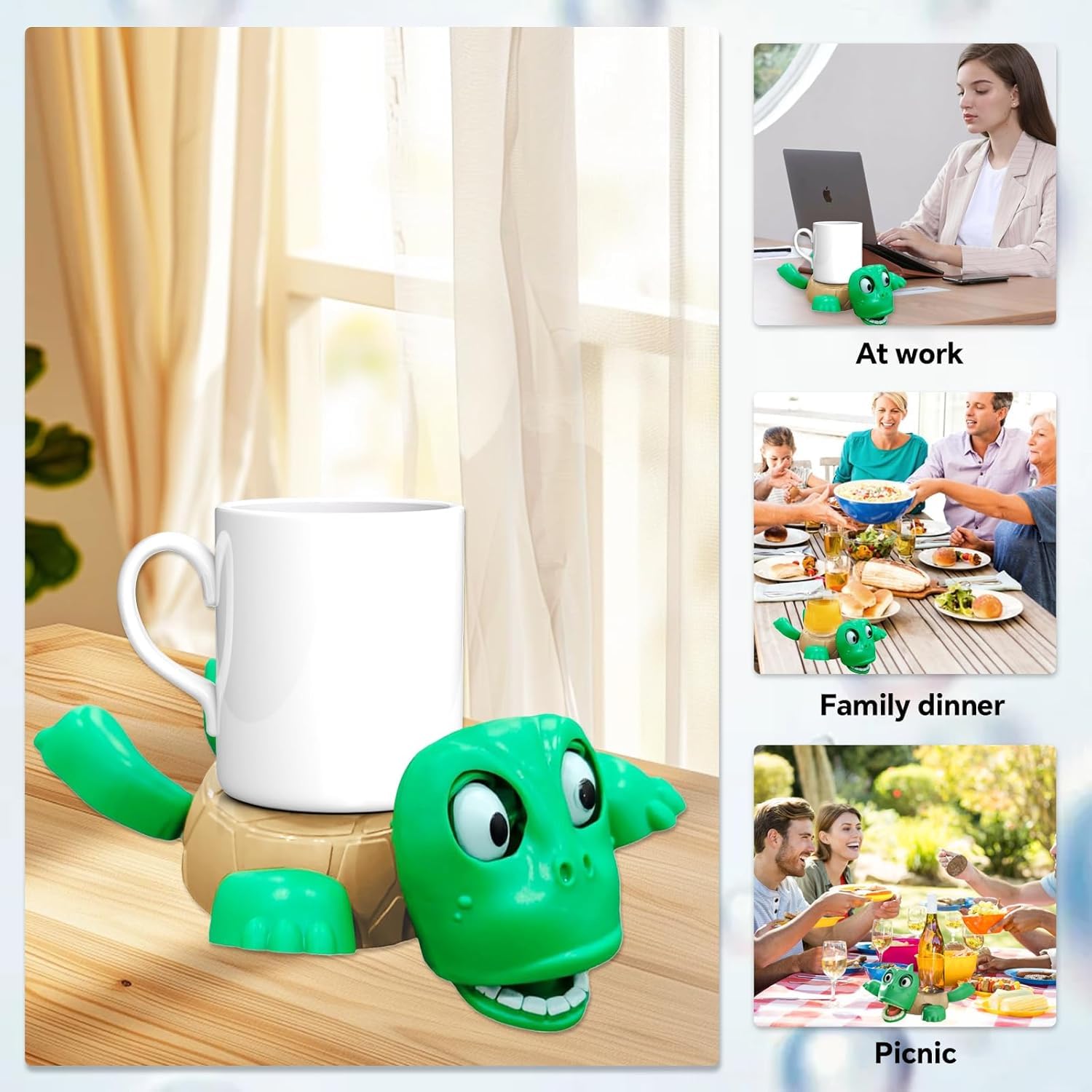 Dakshayanii Turtle cup saucer Coaster with Funny Expression | Turtle Cup Holder. - Koshbazaar - 