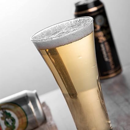 Transparent Pilsner Glasses Set 6 350ml Crystal Clear tumblers Beer Juice mocktail lassi Enhancing Aroma Flavor Premium drinkware Elegant Modern Durable... - Koshbazaar - 